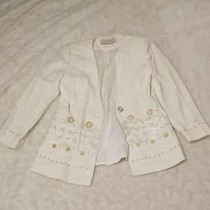 Fancy Flower Studded Suit Jacket